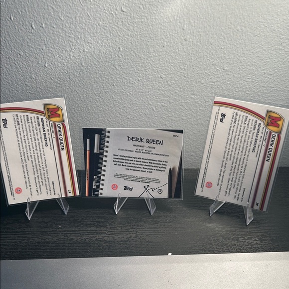 Topps Bowman U Derik Queen Maryland lot, black wave, Xfractor and base - Picture 2 of 2